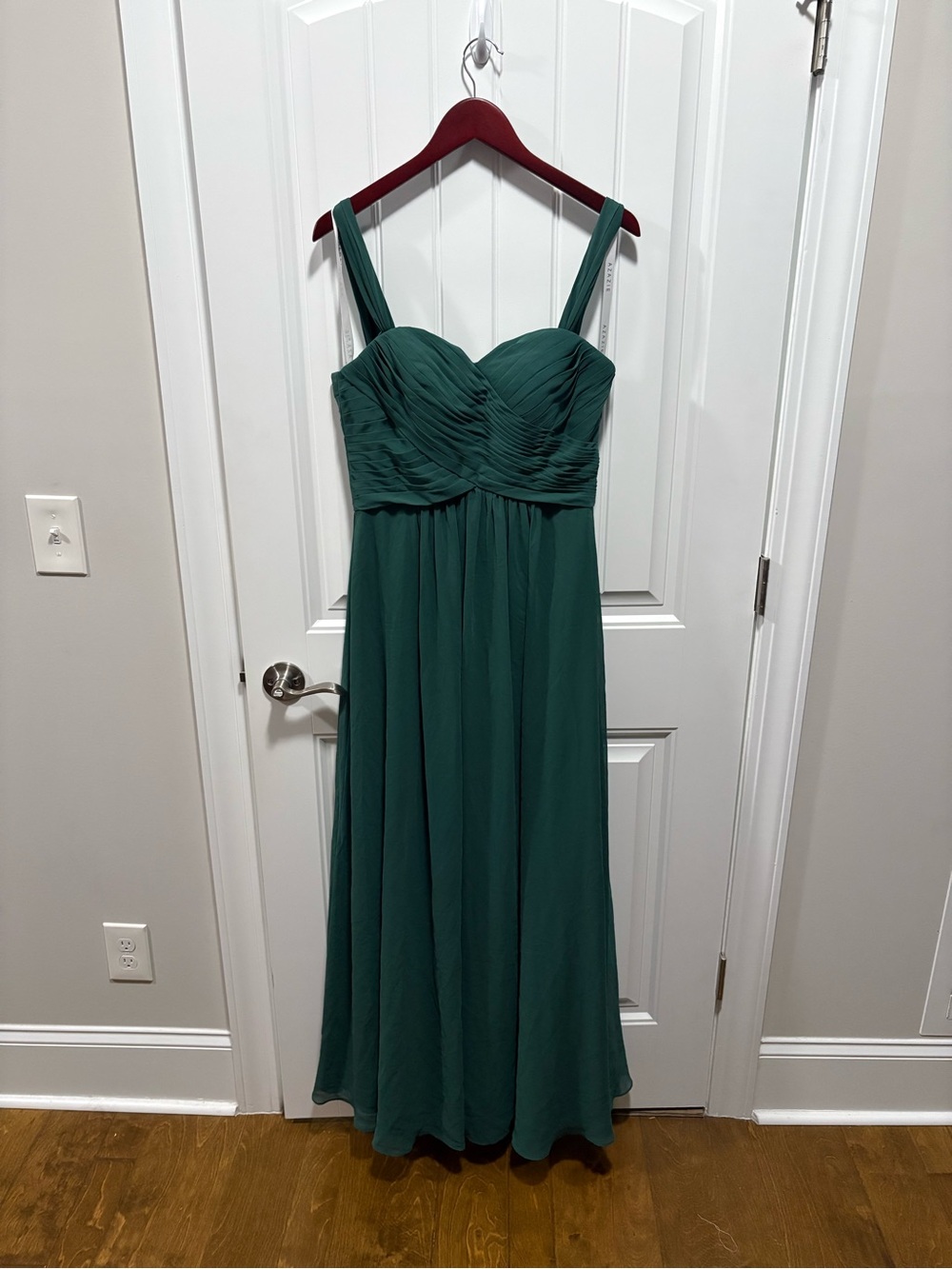 Azazie Teal Chiffon Ruched Sweetheart Maxi Dress